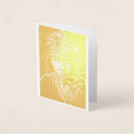 Indigene Boy American Gold Foil Note Card Folienkarte