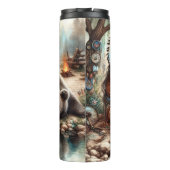Indigene Frau, Bär, Wasser: Reflektion Thermosbecher (Rückseite)