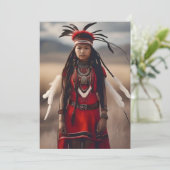 Indigene Girl A Portrait Feiertagskarte (Stehend Vorderseite)