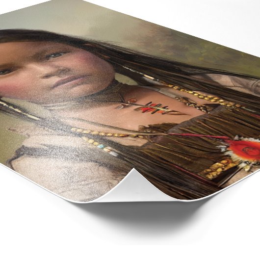 Indigene Girl Native American Foto Erweiterung (Ecke)