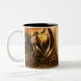 Indigene Heritage-Habicht-Doppelfarben-Tasse Zweifarbige Tasse
