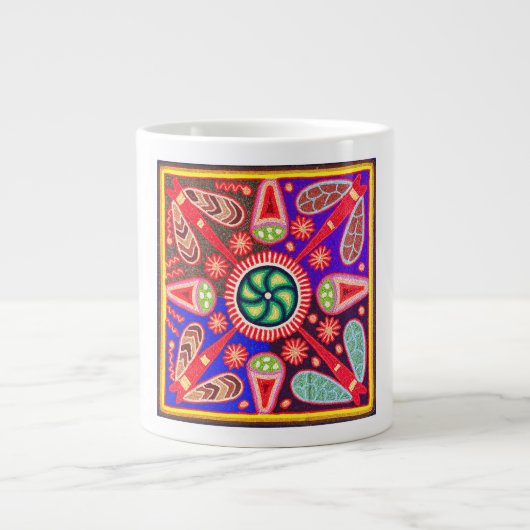 Indigene Huichol Bright Colors Jumbo-Tasse (Vorderseite)