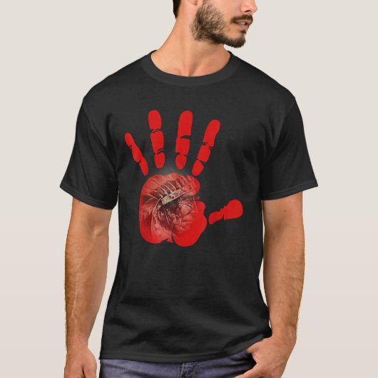 Indigene Indigene Indigene Hand Indisches Blut T T-Shirt (Vorderseite)