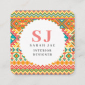 Indigene indigene indigene Hippie Quadratische Visitenkarte (Vorderseite)