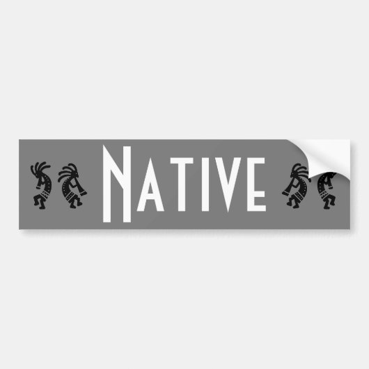 Indigene Indigene Indigene Kokopelli Gray Auto Autoaufkleber (Vorne)
