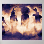 Indigene Krieger: Foggy Ancestral Emergence Poster (Vorne)