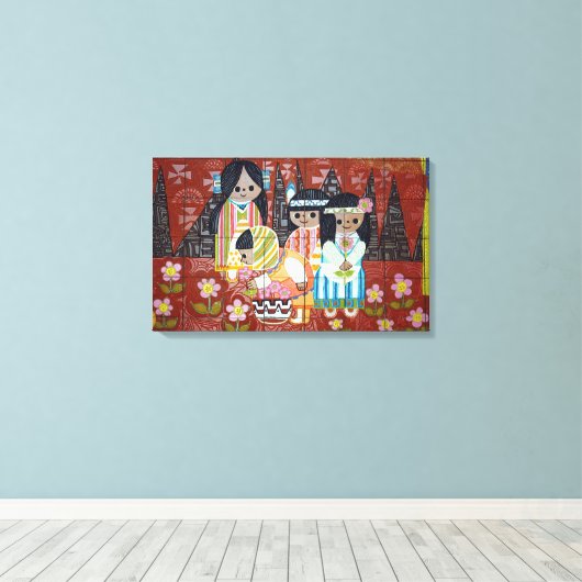 Indigene Leinwanddruck (Insitu (Holzboden))