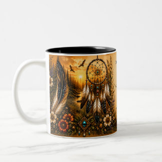 Indigener Erbe Dream Catcher Zweifarben-Tasse Zweifarbige Tasse