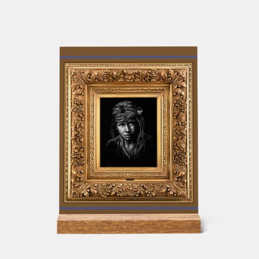 Indigener Indigener Junge Acrylschild (Vorderseite)