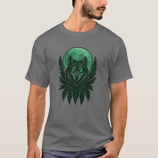 Indigener Wolf Indigener Geist T-Shirt (Vorderseite)