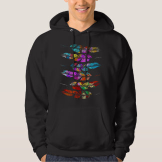 Indigenes Erbe Farbige Federn Indisch Ureinwohner Hoodie