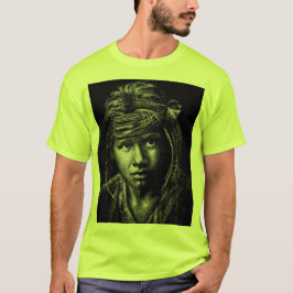 Indigenous American Boy's Gesicht größer T-Shirt