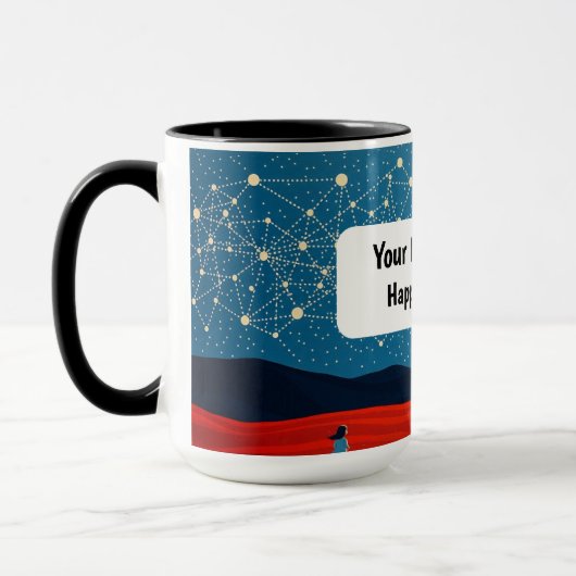 Indigenous Night Starlit Campfire Constellation Tasse (Links)