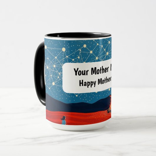 Indigenous Night Starlit Campfire Constellation Tasse (Vorderseite Links)