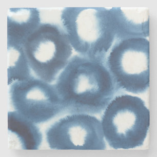 Indigio Aquarell-Druck-Kreise Steinuntersetzer