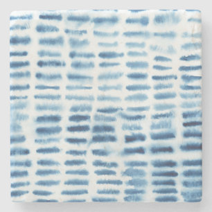 Indigio Aquarell-Druck Steinuntersetzer