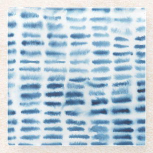 Indigio Aquarelldruck Glasuntersetzer