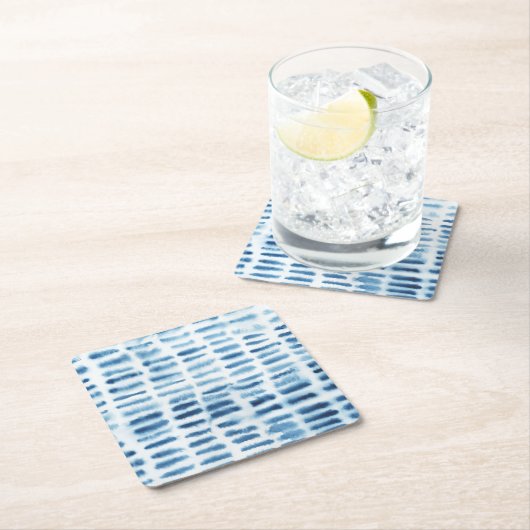 Indigio Wassercolor Print Rechteckiger Pappuntersetzer (Vor Ort)