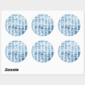 Indigio Wassercolor Print Runder Aufkleber (Blatt)