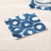 Indigio Wasserfarben-Druckkreise Rechteckiger Pappuntersetzer (angewinkelt)