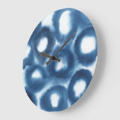 Indigio Watercolor Print Circles Große Wanduhr (Winkel)