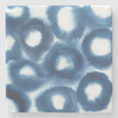 Indigio Watercolor Print Circles Steinuntersetzer (Vorderseite)