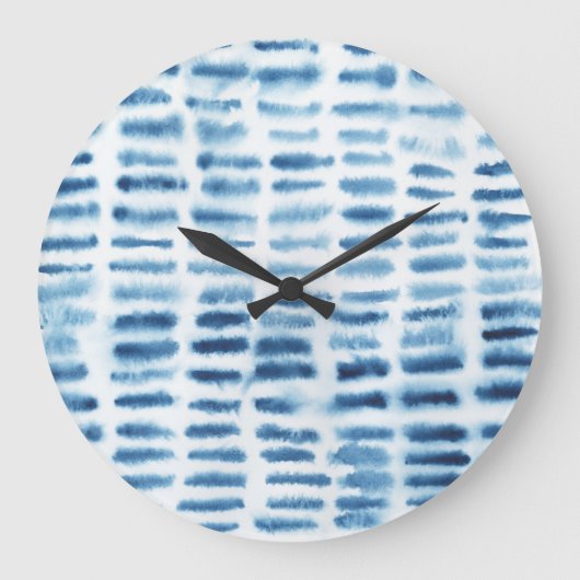 Indigio Watercolor Print Große Wanduhr (Vorderseite)