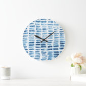 Indigio Watercolor Print Große Wanduhr (Zuhause)