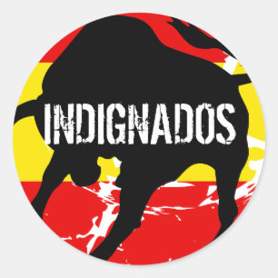 Indignados Runder Aufkleber