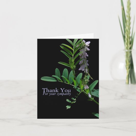 Indigo 1 florales Beileid Vielen Dank Note Card Dankeskarte (Vorderseite)