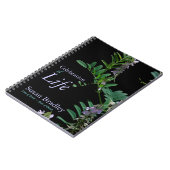 Indigo 2 Floral Fotografy Funeral Gästebuch Notizblock (Linke Seite)