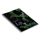 Indigo 3 Floral Fotografy Funeral Gästebuch Notizblock (Rechte Seite)