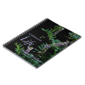 Indigo 3 Floral Fotografy Funeral Gästebuch Notizblock (Linke Seite)