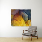 Indigo Amber Alcohol Ink Flow Abstract Wandteppich (Beispiel (Horizontal))