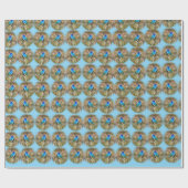 Indigo-Ammer-Singvogel-Wrap-Papier Blau Geschenkpapier (Flach)