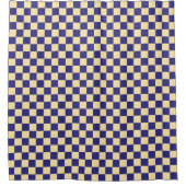 Indigo and butter checkerboard pattern duschvorhang (Vorderseite)