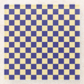 Indigo and butter checkerboard pattern glasuntersetzer (Vorderseite)