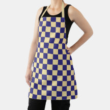 Indigo and butter checkerboard pattern