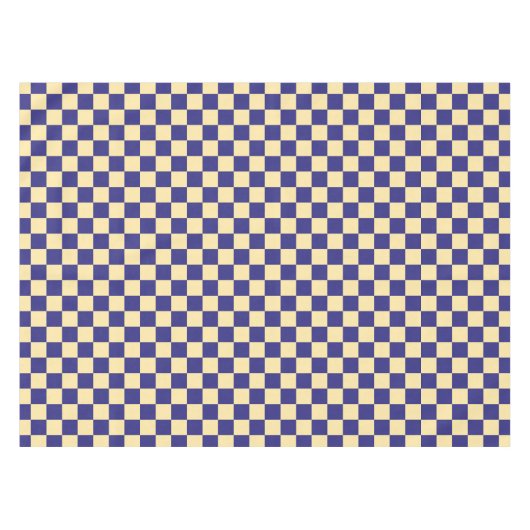 Indigo and butter checkerboard pattern tischdecke (Vorderseite (Horizontal))