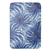indigo and white abstract tie dye pattern badematte (Vorderseite Vertikal)