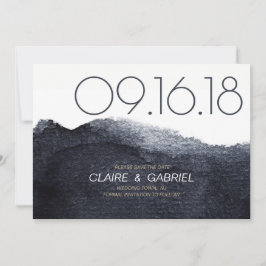 Indigo Aquarell modern, einfach Save the Date