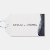 Indigo Aquarell Moderne einfache Hochzeit danke Geschenkanhänger (Rückseite Horizontal)