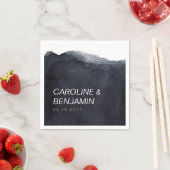 Indigo Aquarell Moderne einfache Hochzeit Serviette (Beispiel)