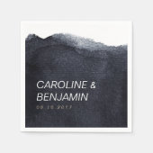 Indigo Aquarell Moderne einfache Hochzeit Serviette (Vorderseite)