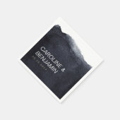 Indigo Aquarell Moderne einfache Hochzeit Serviette (Ecke)