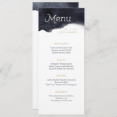 Indigo Aquarell Modernes, einfaches Hochzeitsmenü Menükarte (Vorne/Hinten)