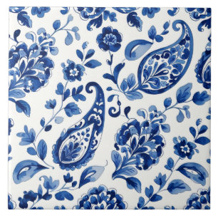 Indigo Azulejo Blau Portugiesisch Lissabon Botanis Fliese