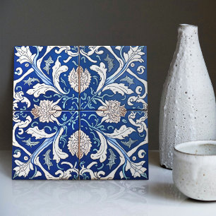 Indigo Azulejo Blau Portugiesisch Lissabon Dekorat Fliese