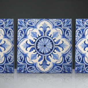 Indigo Azulejo Blau Portugiesisch Lissabon Dekorat Fliese