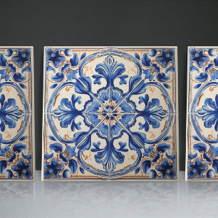 Indigo Azulejo Blau Portugiesisch Lissabon Dekorat Fliese